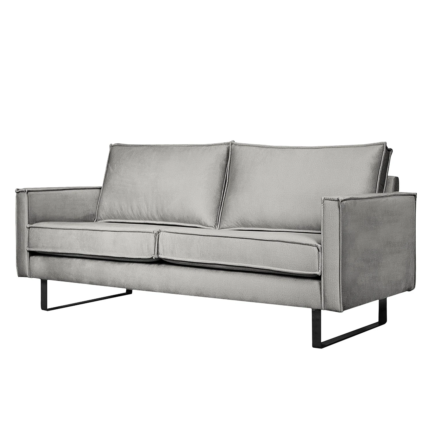 Ars manufacti Polstergarnitur Liel I (3-2) - Antiklederlook - Samt Onoli: Hellgrau 3 Ars manufacti Polstergarnitur Liel I (3-2) - Antiklederlook - Samt Onoli: Hellgrau – Bild 3