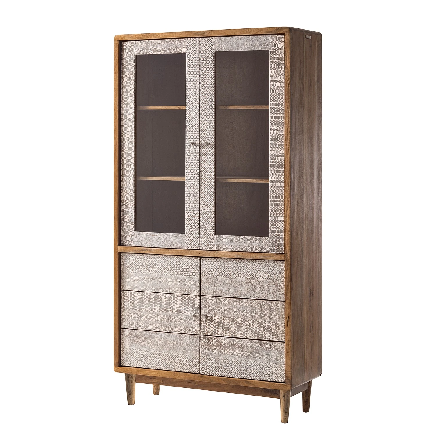 Ars manufacti Vitrinenschrank Buuda - Akazie massiv - Ecru / Akazie 1 Ars manufacti Vitrinenschrank Buuda - Akazie massiv - Ecru / Akazie