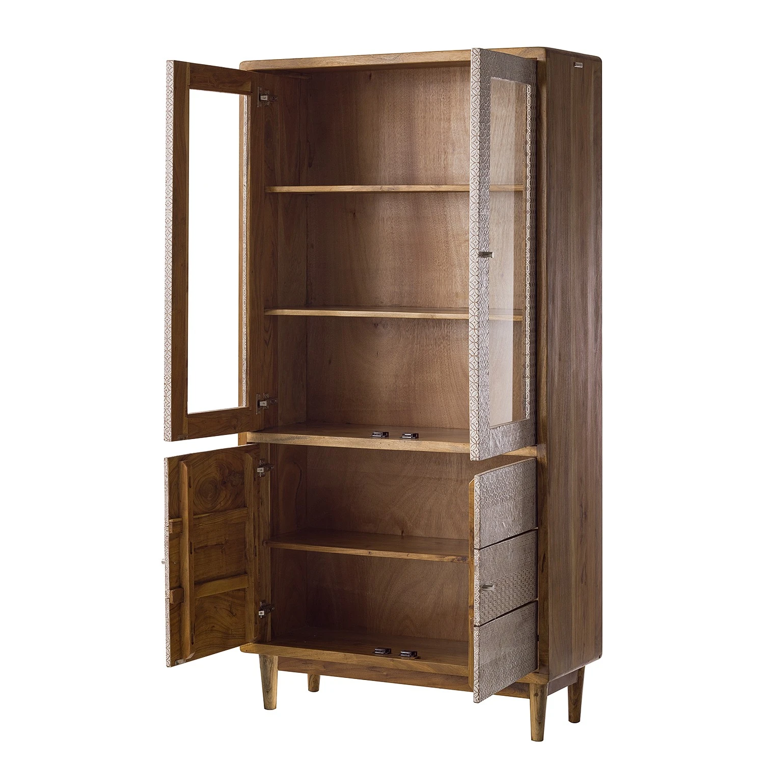 Ars manufacti Vitrinenschrank Buuda - Akazie massiv - Ecru / Akazie 10 Ars manufacti Vitrinenschrank Buuda - Akazie massiv - Ecru / Akazie – Bild 10