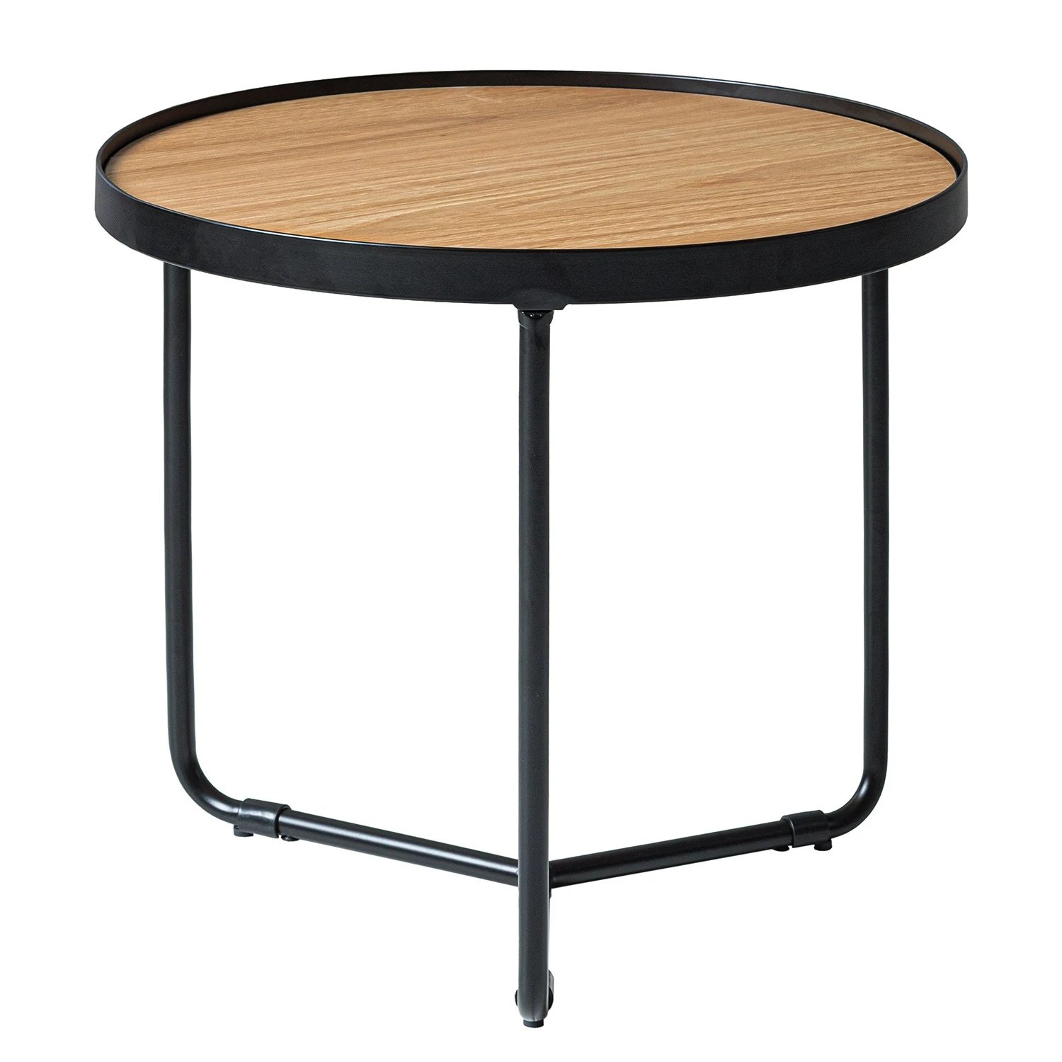 Fredriks Couchtisch Permet - Echtholzfurnier - Eiche / Schwarz - Durchmesser: 50 cm 5 Fredriks Couchtisch Permet - Echtholzfurnier - Eiche / Schwarz - Durchmesser: 50 cm – Bild 5