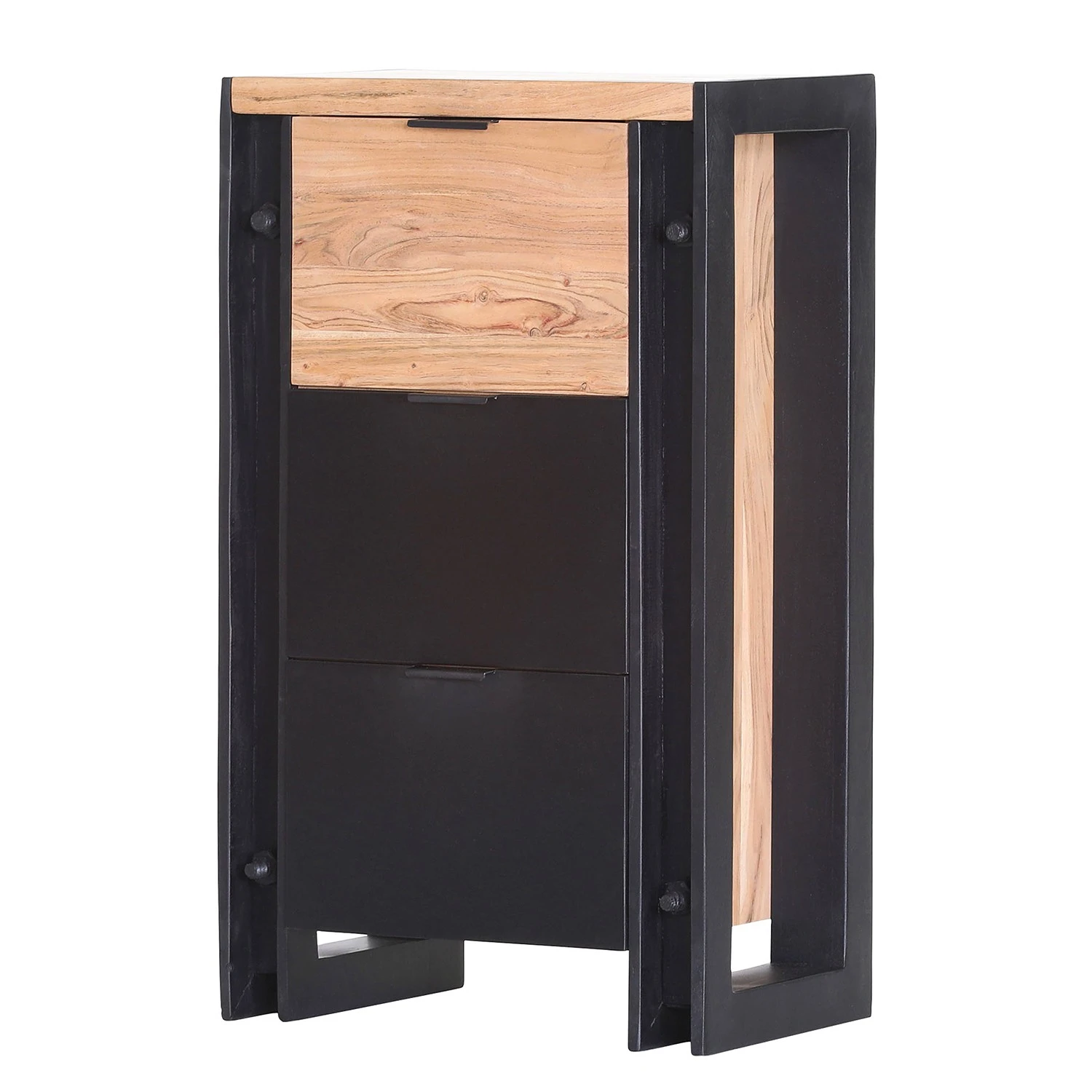 Red Living Kommode Galvan - Akazie massiv - Akazie / Schwarz 1 Red Living Kommode Galvan - Akazie massiv - Akazie / Schwarz