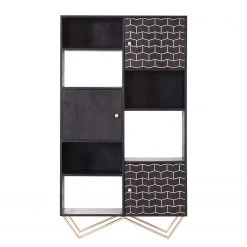 Jack & Alice Highboard Towe - Akazie massiv / Metall - Schwarz / Gold 5 Jack & Alice Highboard Towe - Akazie massiv / Metall - Schwarz / Gold -Wohnzimmermöbel boutique en ligne 1000182218 190830 11040300060 DETAILS P000000001000182218
