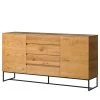 Ars Natura Sideboard Nozza II - Echtholzfurnier - Eiche / Schwarz