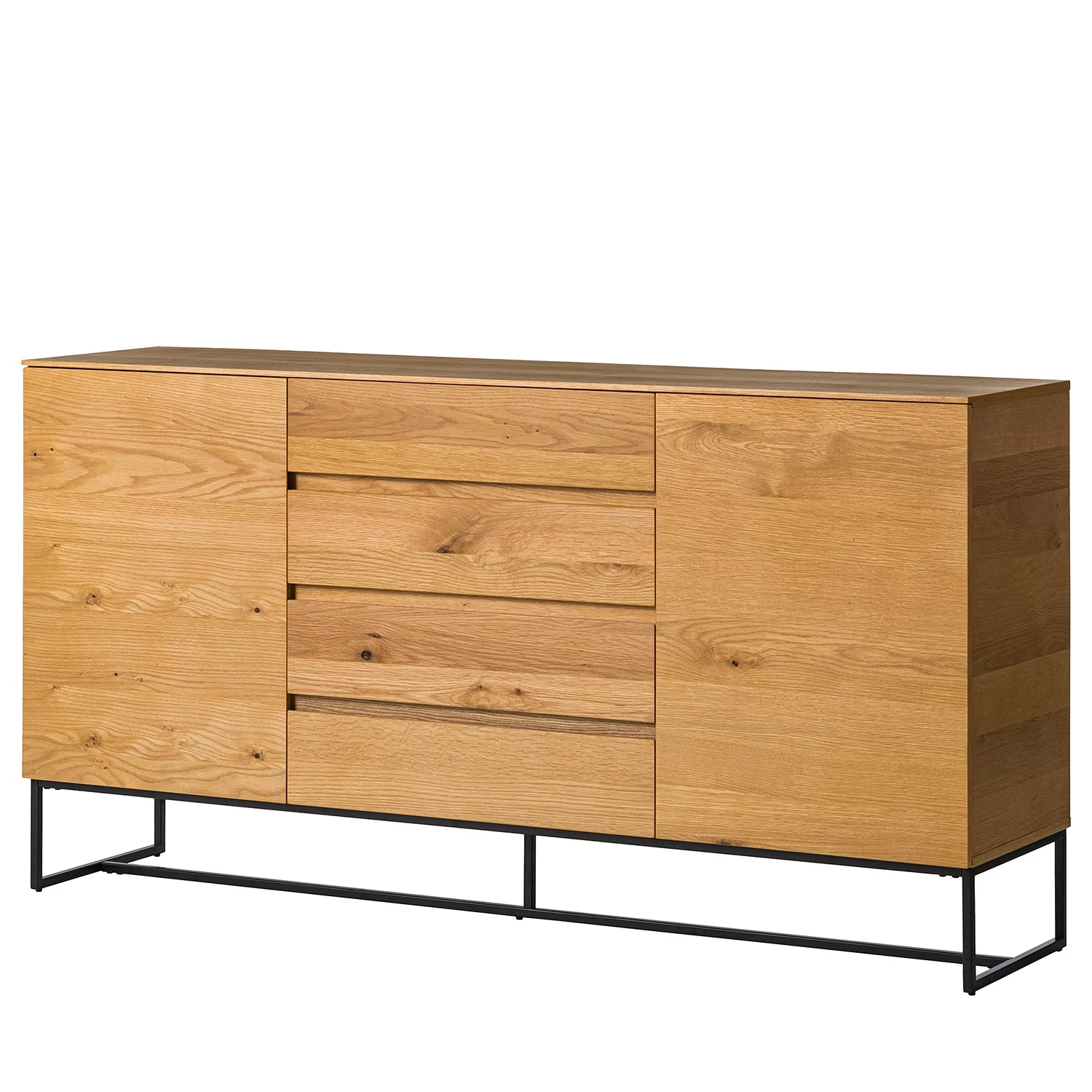 Ars Natura Sideboard Nozza II - Echtholzfurnier - Eiche / Schwarz 1 Ars Natura Sideboard Nozza II - Echtholzfurnier - Eiche / Schwarz