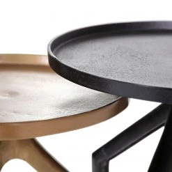 Ars manufacti Beistelltisch Nikko I (2-teilig) - Aluminium - Messing / Schwarz -Wohnzimmermöbel boutique en ligne 1000182816 190730 14364900003 DETAILS P000000001000182816
