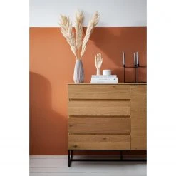 Ars Natura Kommode Nozza - Echtholzfurnier - Eiche / Schwarz -Wohnzimmermöbel boutique en ligne 1000182823 200528 16362300033 DETAILS P000000001000182823