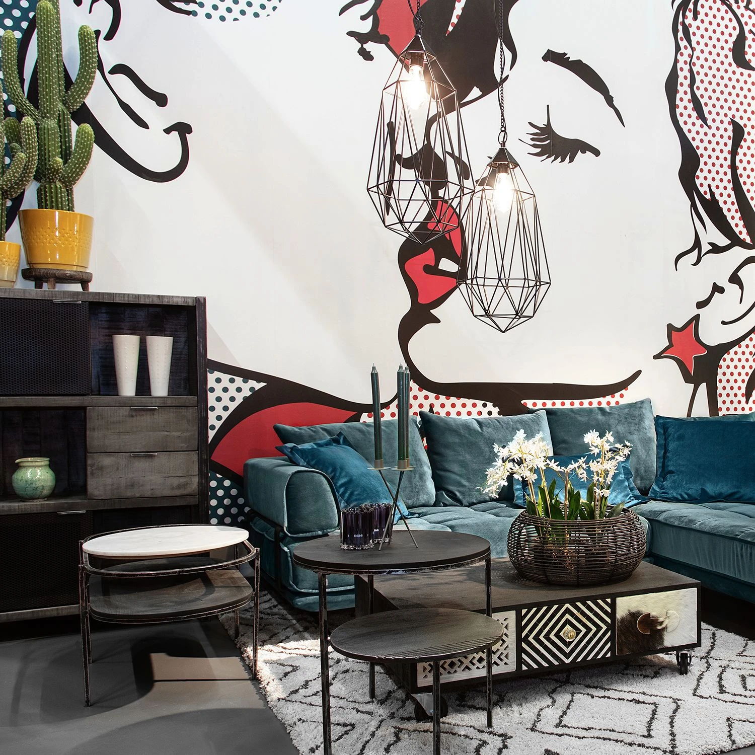 Red Living Couchtisch Pondo - Akazie massiv / Marmor - Schwarz / Weiß 2 Red Living Couchtisch Pondo - Akazie massiv / Marmor - Schwarz / Weiß – Bild 2