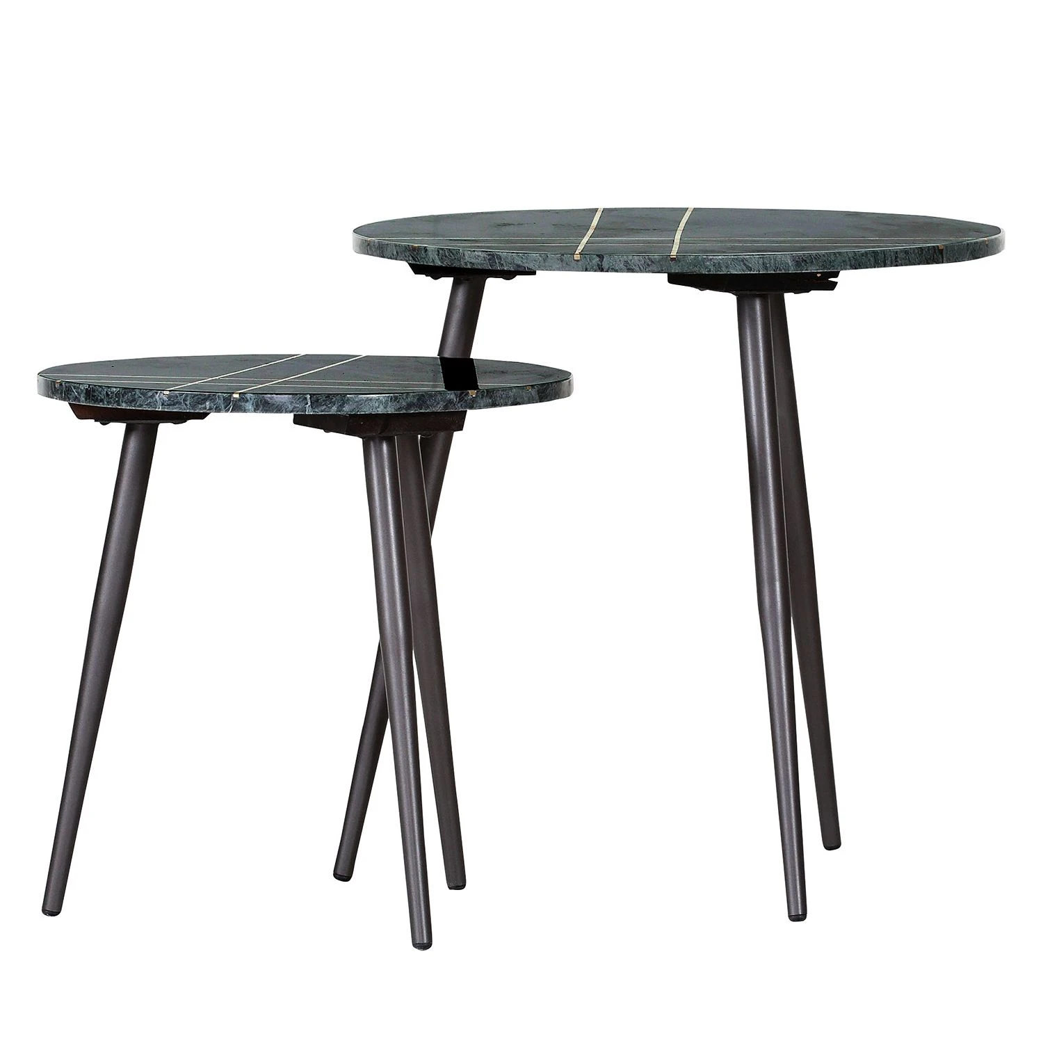 Jack & Alice Beistelltisch Marbollo III (2-teilig) - Marmor / Metall - Grün / Gold 1 Jack & Alice Beistelltisch Marbollo III (2-teilig) - Marmor / Metall - Grün / Gold