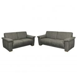 Modoform Polstergarnitur Picabu (3-2) - Antiklederlook - Dunkelgrau