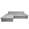 Loftscape Ecksofa Lemley - Webstoff - Platin - Longchair davorstehend links - Schlaffunktion
