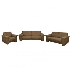 Modoform Polstergarnitur Picabu (3-2-1) - Antiklederlook - Latte Macchiato