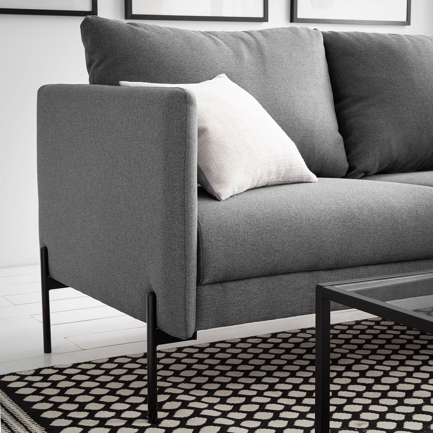 Fredriks Ecksofa Pratt - Webstoff - Dunkelgrau - Longchair davorstehend rechts 4 Fredriks Ecksofa Pratt - Webstoff - Dunkelgrau - Longchair davorstehend rechts – Bild 4