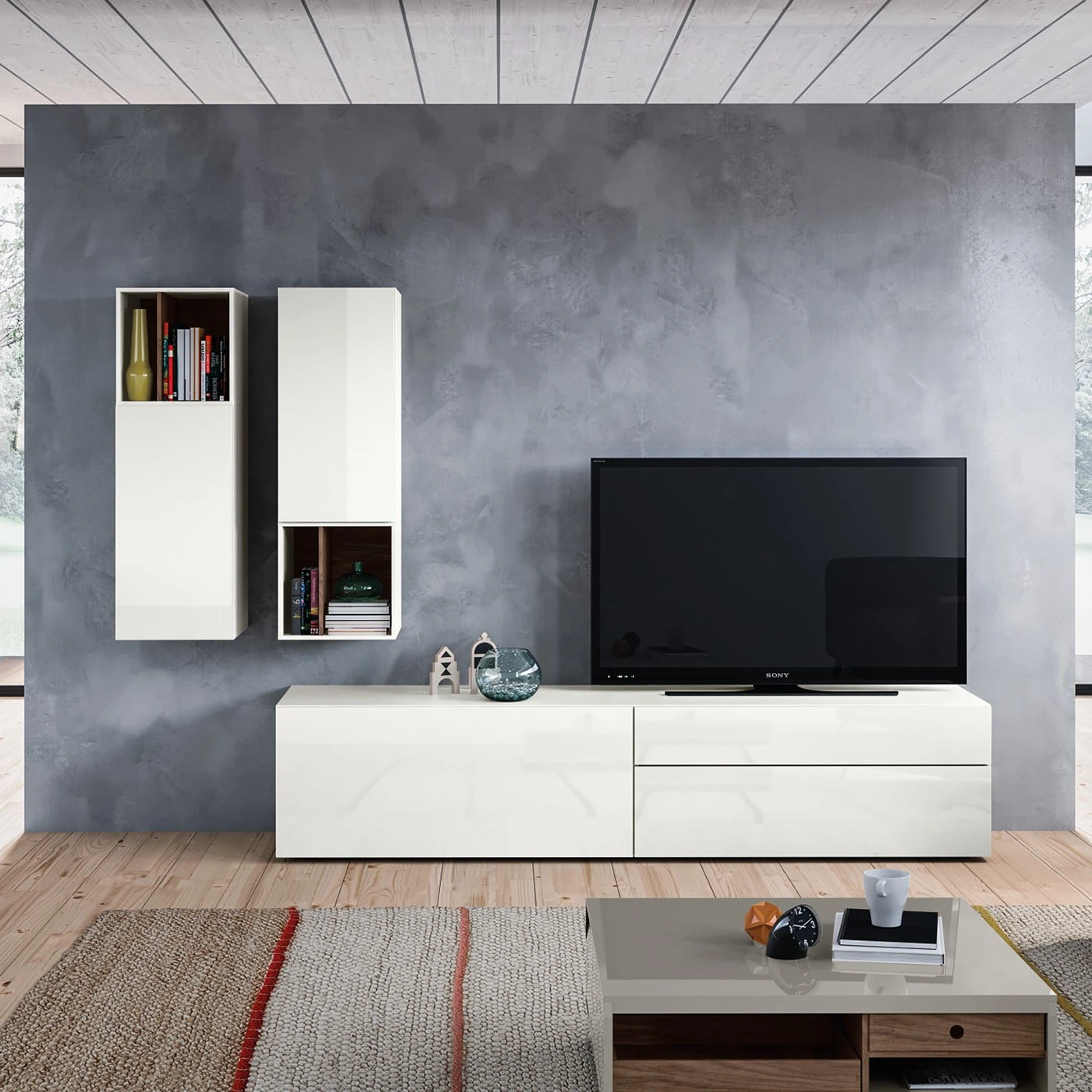 Now! by hülsta Wohnwand hülsta now vision I (3-teilig) - Hochglanz Weiß 1 Now! by hülsta Wohnwand hülsta now vision I (3-teilig) - Hochglanz Weiß