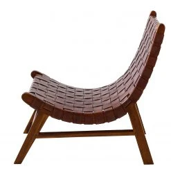 Ars manufacti Loungesessel Bourbourg I - Echtleder / Teakholz massiv - Cognacbraun / Teak -Wohnzimmermöbel boutique en ligne 1000183949 200317 14382800009 DETAILS P000000001000183949