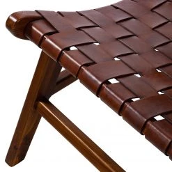 Ars manufacti Loungesessel Bourbourg I - Echtleder / Teakholz massiv - Cognacbraun / Teak -Wohnzimmermöbel boutique en ligne 1000183949 200317 14383000012 DETAILS P000000001000183949