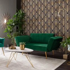 Jack & Alice Schlafsofa Behram III - Samt - Dunkelgrün -Wohnzimmermöbel boutique en ligne 1000183953 200408 21120400004 DETAILS P000000001000183953