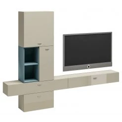 Now! by hülsta Wohnwand now no. 14 I (6-teilig) - Hochglanz Saharagrau -Wohnzimmermöbel boutique en ligne 1000184111 191014 14551800008 DETAILS P000000001000184111