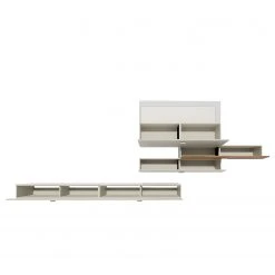 Now! by hülsta Wohnwand now no. 14 II (4-teilig) - Hochglanz Saharagrau -Wohnzimmermöbel boutique en ligne 1000184122 191014 14551900021 DETAILS P000000001000184122