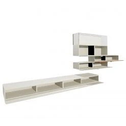 Now! by hülsta Wohnwand now no. 14 II (4-teilig) - Hochglanz Saharagrau -Wohnzimmermöbel boutique en ligne 1000184122 191014 14551900022 DETAILS P000000001000184122