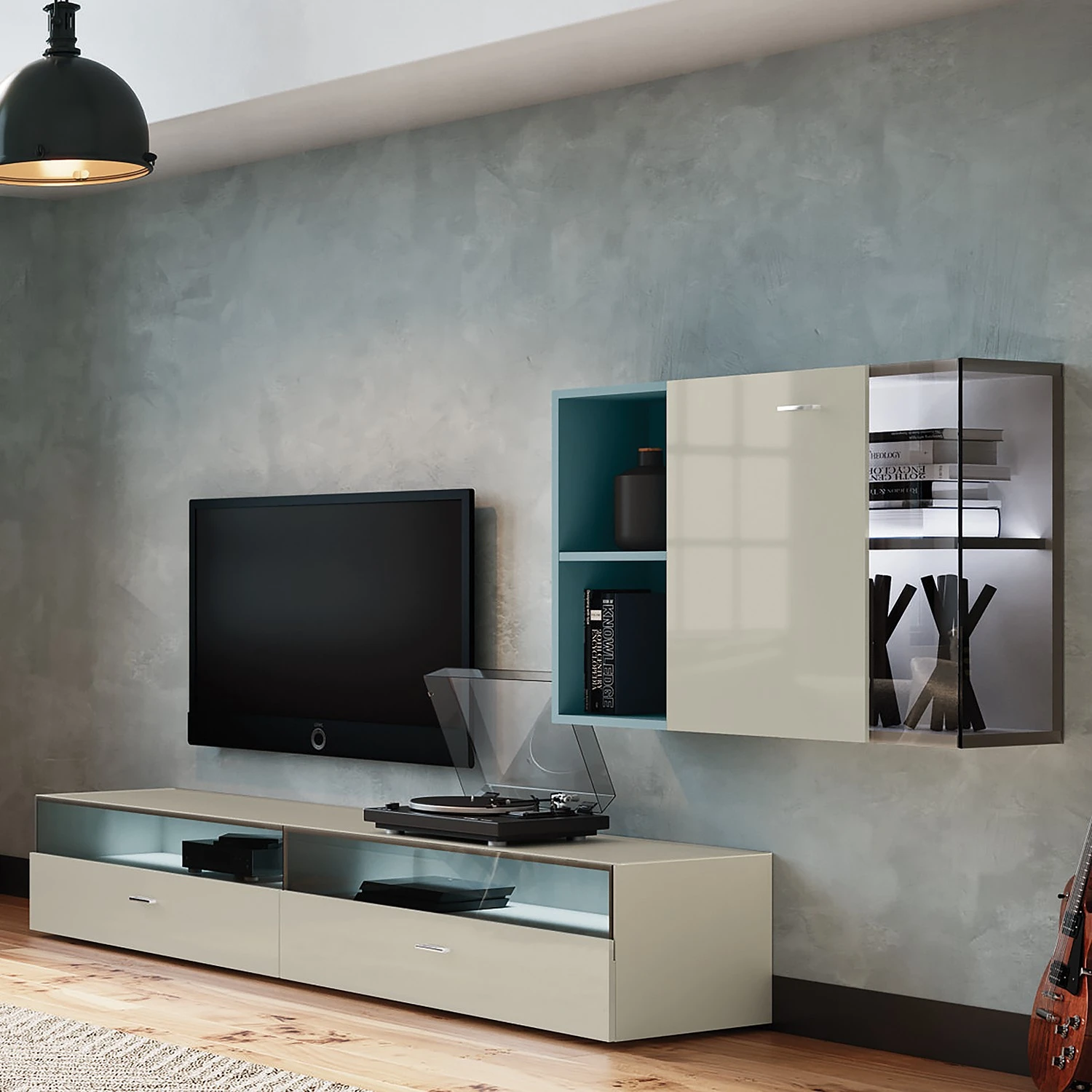 Now! by hülsta Wohnwand now no. 14 III (3-teilig) - Hochglanz Saharagrau 1 Now! by hülsta Wohnwand now no. 14 III (3-teilig) - Hochglanz Saharagrau