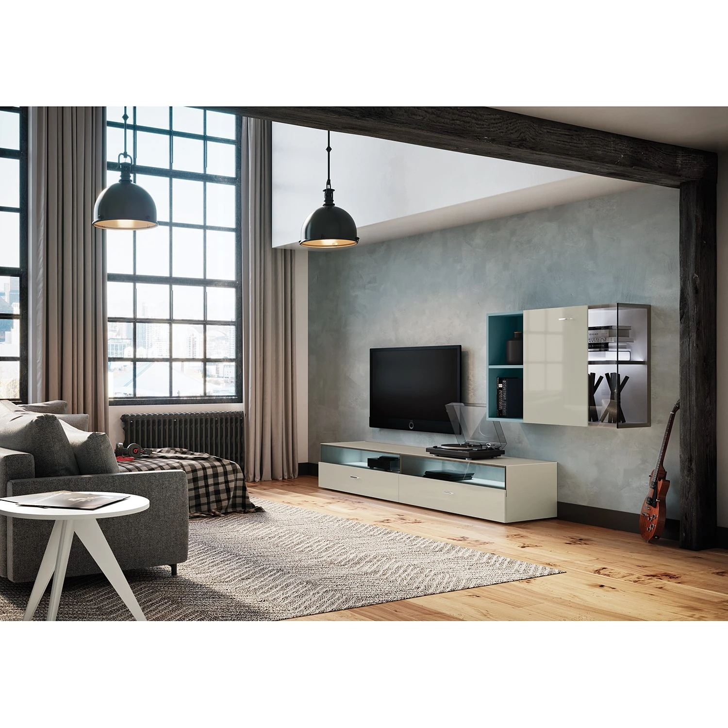 Now! by hülsta Wohnwand now no. 14 III (3-teilig) - Hochglanz Saharagrau 2 Now! by hülsta Wohnwand now no. 14 III (3-teilig) - Hochglanz Saharagrau – Bild 2