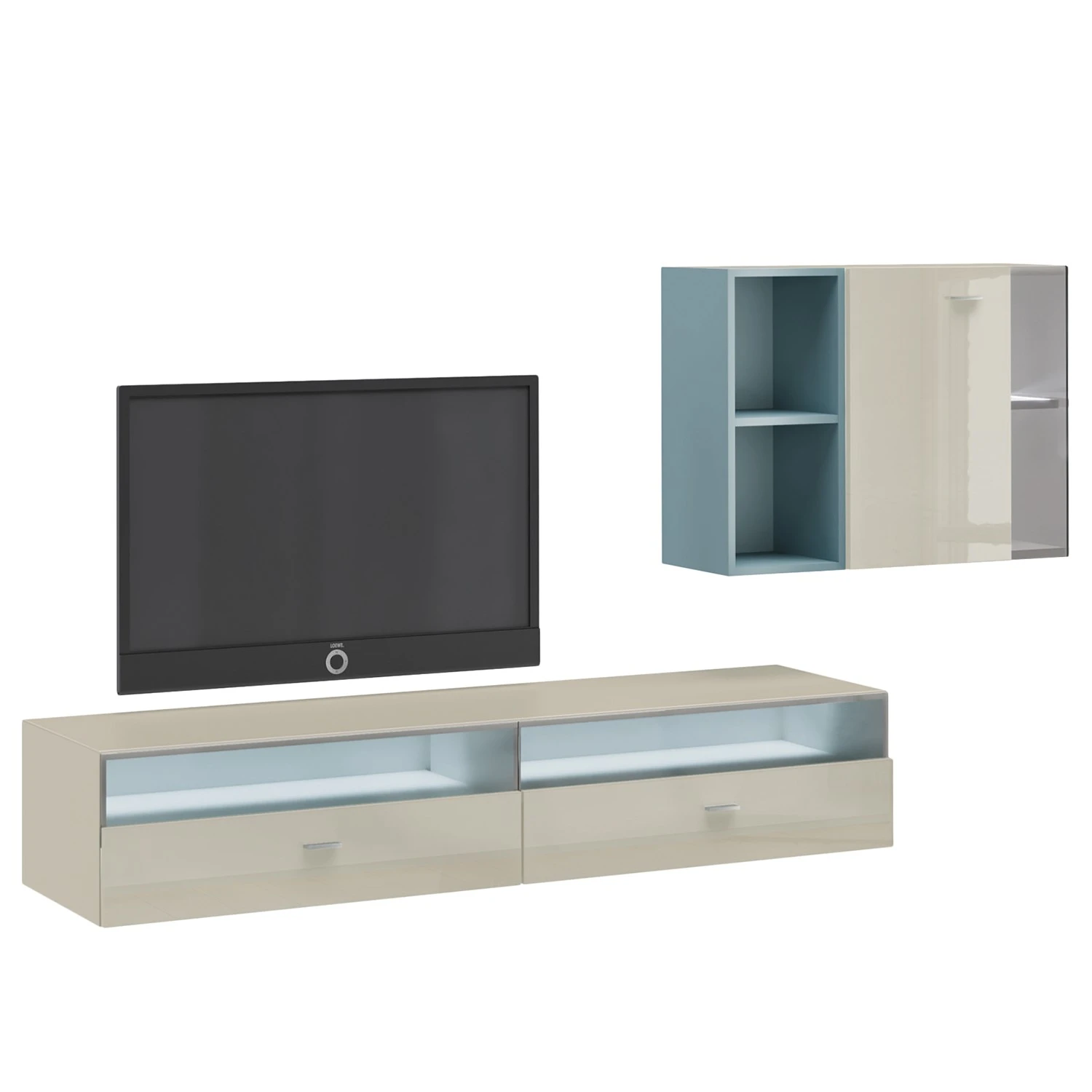 Now! by hülsta Wohnwand now no. 14 III (3-teilig) - Hochglanz Saharagrau 3 Now! by hülsta Wohnwand now no. 14 III (3-teilig) - Hochglanz Saharagrau – Bild 3