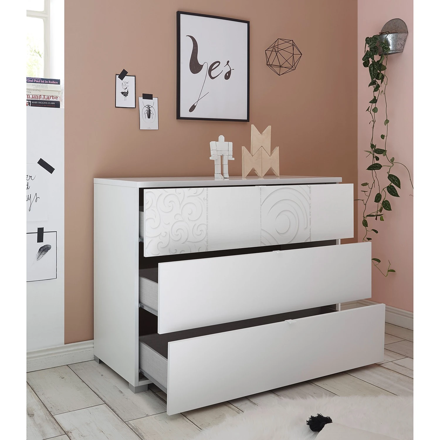 LC Spa Kommode Laussonne - Hochglanz Weiß / Matt Weiß 4 LC Spa Kommode Laussonne - Hochglanz Weiß / Matt Weiß – Bild 4