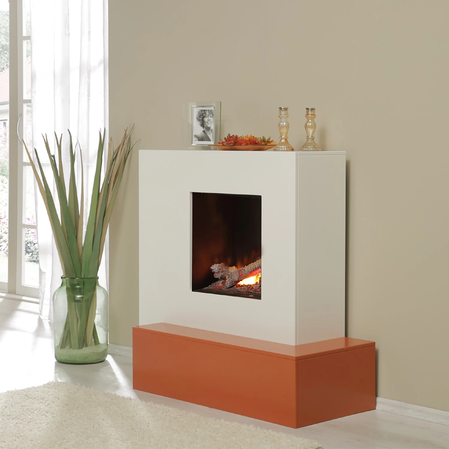 Loftscape Elektrokamin Casablanca - Weiß / Bernstein 2 Loftscape Elektrokamin Casablanca - Weiß / Bernstein – Bild 2