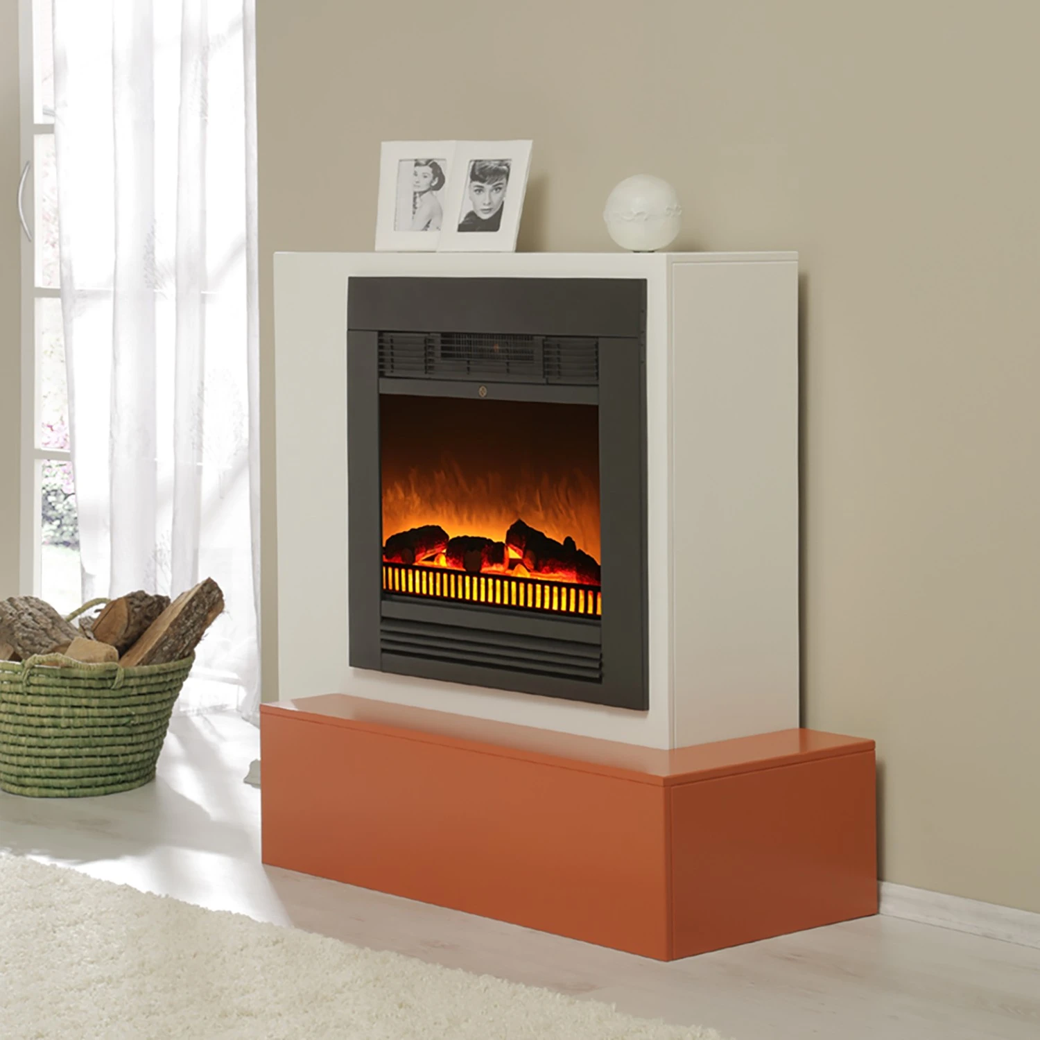 Loftscape Elektrokamin Saragossa - Weiß / Bernstein 2 Loftscape Elektrokamin Saragossa - Weiß / Bernstein – Bild 2