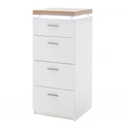 Loftscape Kommode Mundai I - Inkl. Beleuchtung - Weiß / Eiche Wotan Dekor