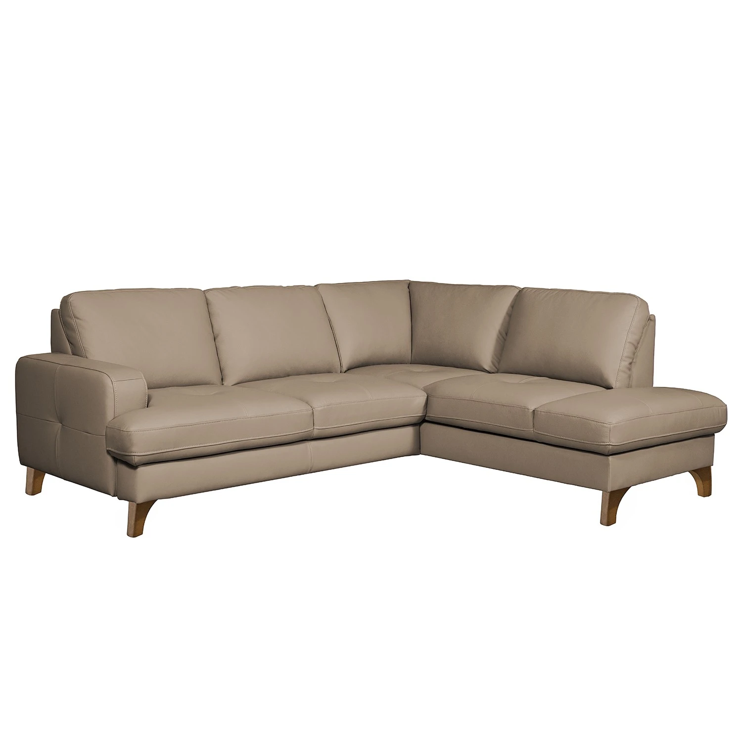 Naturoo Ecksofa London - Echtleder / Kunstleder - Taupe - Ottomane davorstehend rechts - Schlaffunktion - Bettkasten 1 Naturoo Ecksofa London - Echtleder / Kunstleder - Taupe - Ottomane davorstehend rechts - Schlaffunktion - Bettkasten