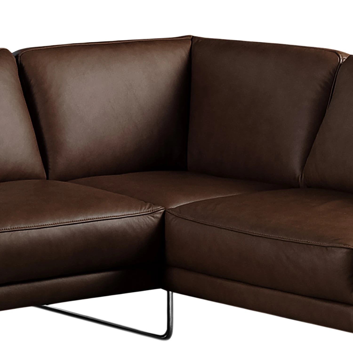 Loftscape Ecksofa Kerman - Echtleder - Dunkelbraun - Ottomane davorstehend rechts 8 Loftscape Ecksofa Kerman - Echtleder - Dunkelbraun - Ottomane davorstehend rechts – Bild 8