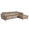 Loftscape Ecksofa Leary - Echtleder - Taupe - Longchair davorstehend rechts - Relaxfunktion