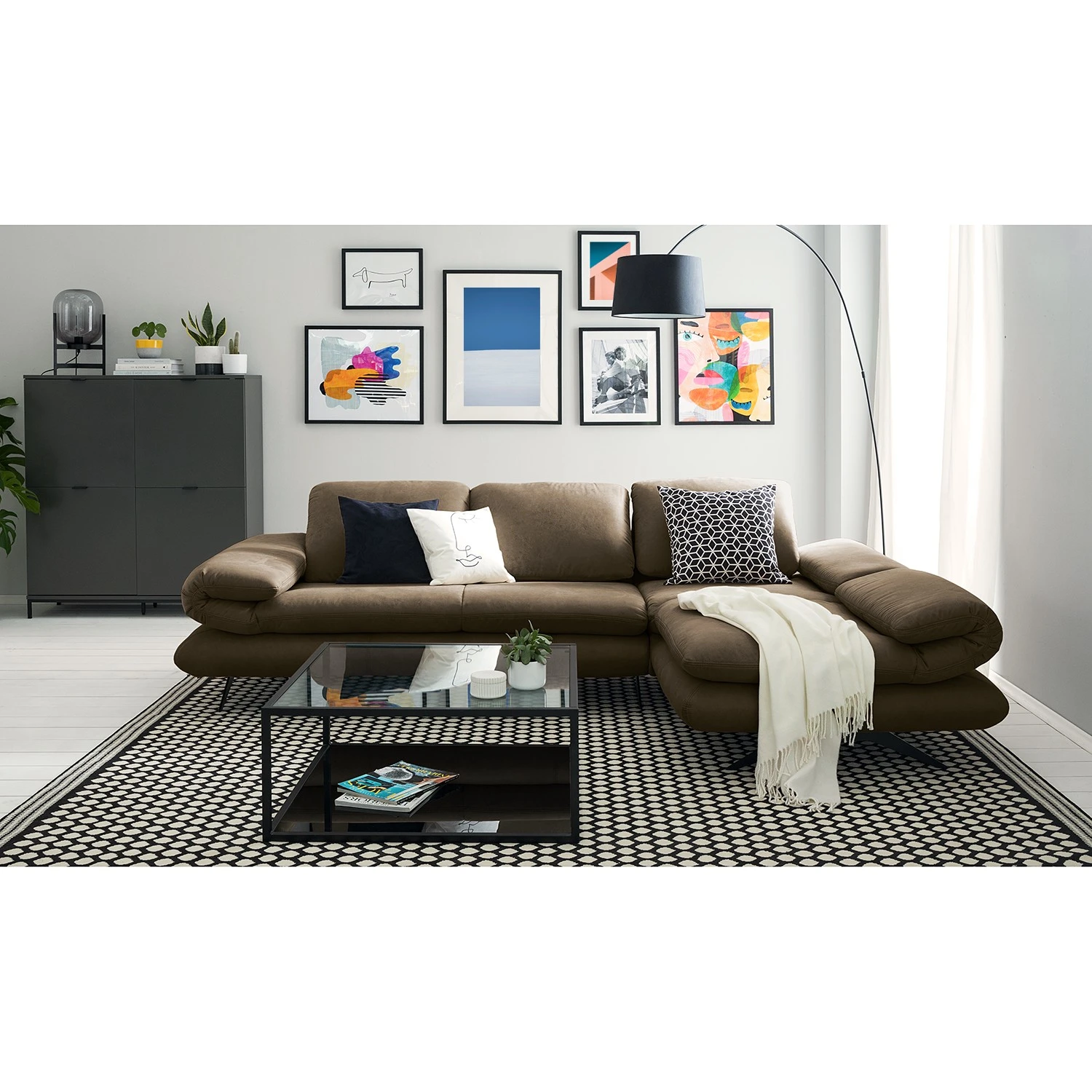 Loftscape Ecksofa Whaltey III - Antiklederlook - Dunkelbraun - Longchair davorstehend rechts 2 Loftscape Ecksofa Whaltey III - Antiklederlook - Dunkelbraun - Longchair davorstehend rechts – Bild 2