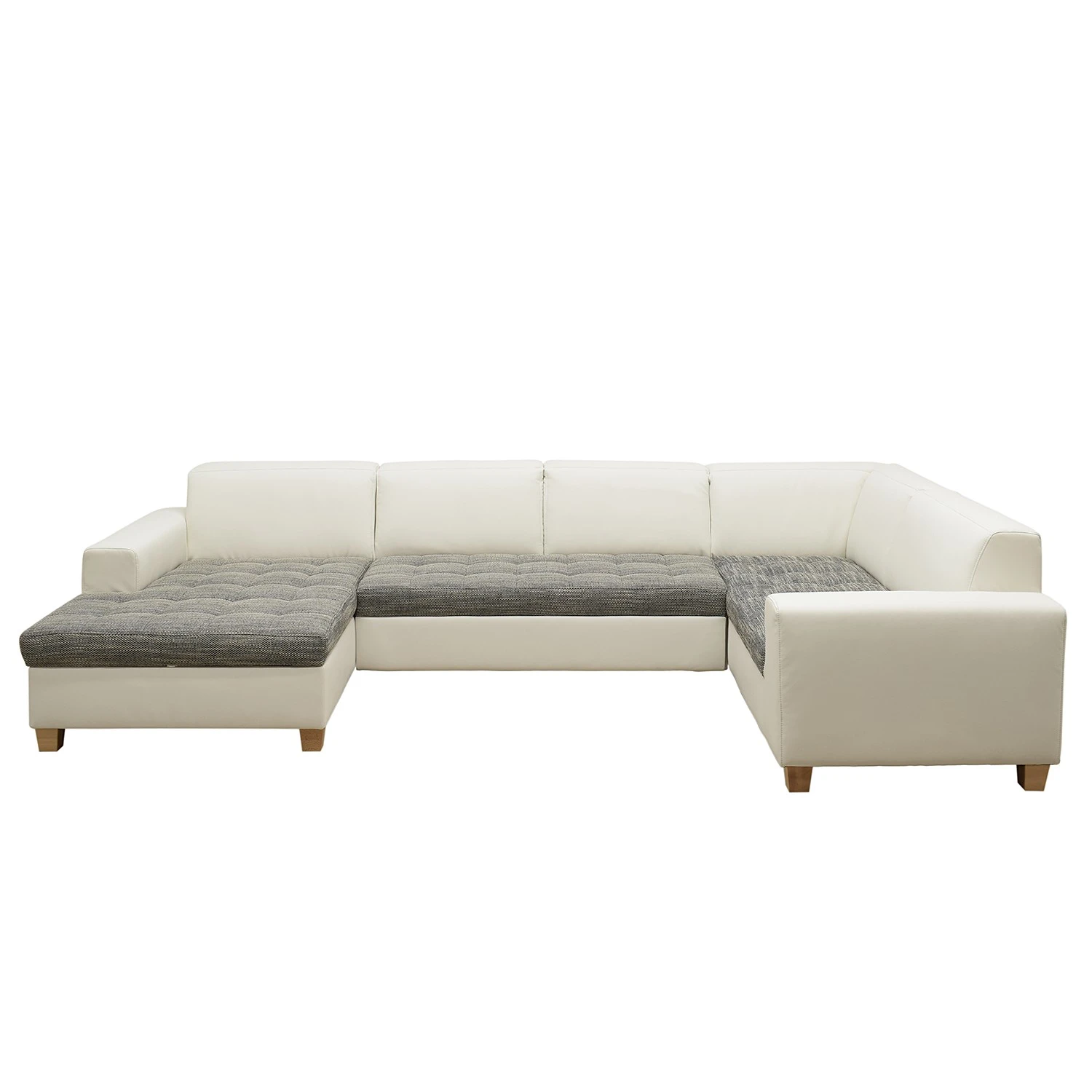 Ars Natura Wohnlandschaften Roblin II - Strukturstoff / Kunstleder - Grau / Weiß - Longchair davorstehend links - Schlaffunktion - Bettkasten 5 Ars Natura Wohnlandschaften Roblin II - Strukturstoff / Kunstleder - Grau / Weiß - Longchair davorstehend links - Schlaffunktion - Bettkasten – Bild 5