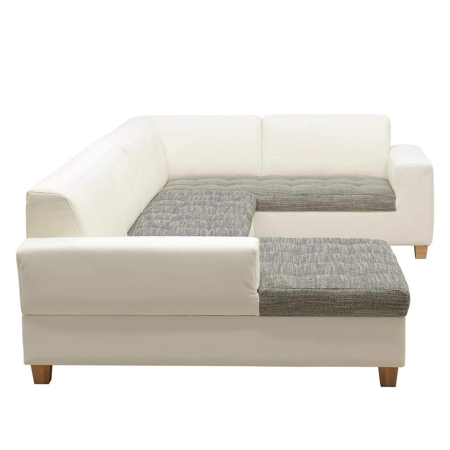 Ars Natura Wohnlandschaften Roblin II - Strukturstoff / Kunstleder - Grau / Weiß - Longchair davorstehend links - Schlaffunktion - Bettkasten 7 Ars Natura Wohnlandschaften Roblin II - Strukturstoff / Kunstleder - Grau / Weiß - Longchair davorstehend links - Schlaffunktion - Bettkasten – Bild 7