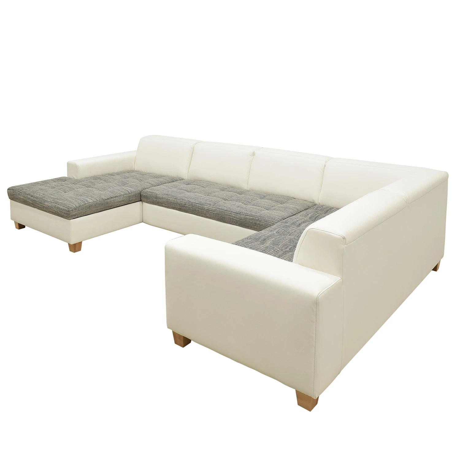 Ars Natura Wohnlandschaften Roblin II - Strukturstoff / Kunstleder - Grau / Weiß - Longchair davorstehend links - Schlaffunktion - Bettkasten 9 Ars Natura Wohnlandschaften Roblin II - Strukturstoff / Kunstleder - Grau / Weiß - Longchair davorstehend links - Schlaffunktion - Bettkasten – Bild 9