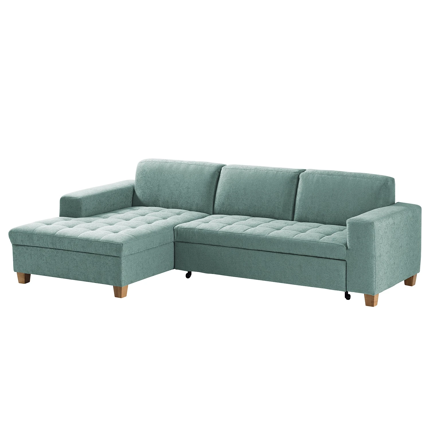 Ars Natura Ecksofa Roblin III - Webstoff - Mintgrau - Longchair davorstehend links - Schlaffunktion 1 Ars Natura Ecksofa Roblin III - Webstoff - Mintgrau - Longchair davorstehend links - Schlaffunktion