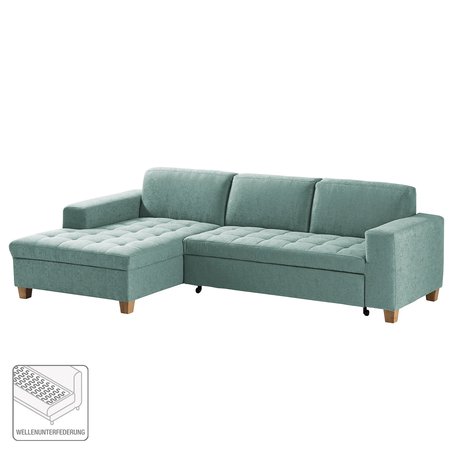 Ars Natura Ecksofa Roblin III - Webstoff - Mintgrau - Longchair davorstehend links - Schlaffunktion 5 Ars Natura Ecksofa Roblin III - Webstoff - Mintgrau - Longchair davorstehend links - Schlaffunktion – Bild 5