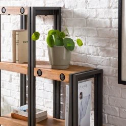 Ars manufacti Stufenregal Manchester - Akazie massiv / Metall - Akazie / Anthrazit -Wohnzimmermöbel boutique en ligne 1000187007 200319 06285800012 DETAILS P000000001000187007