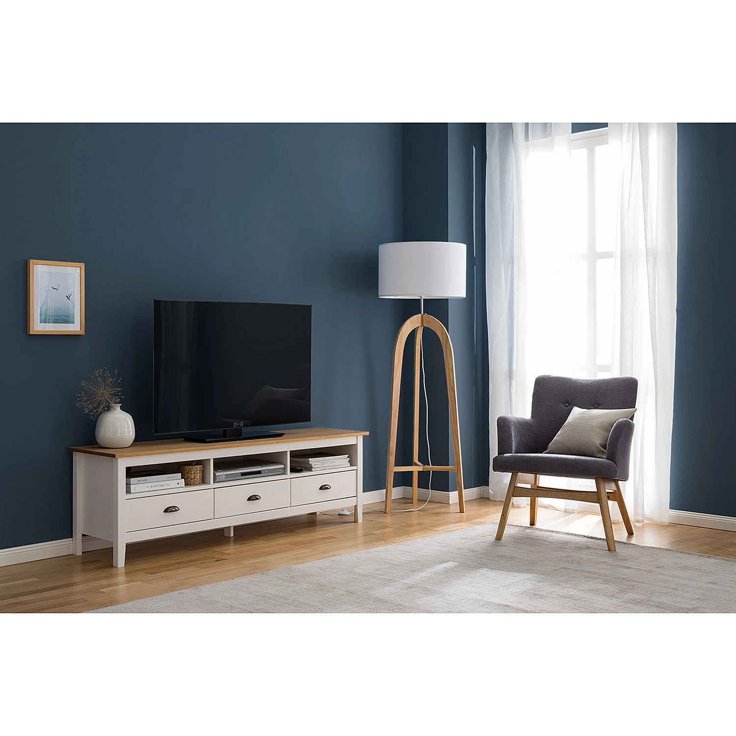 Maison Belfort TV-Lowboard Rivery - Kiefer massiv - Weiß 2 Maison Belfort TV-Lowboard Rivery - Kiefer massiv - Weiß – Bild 2