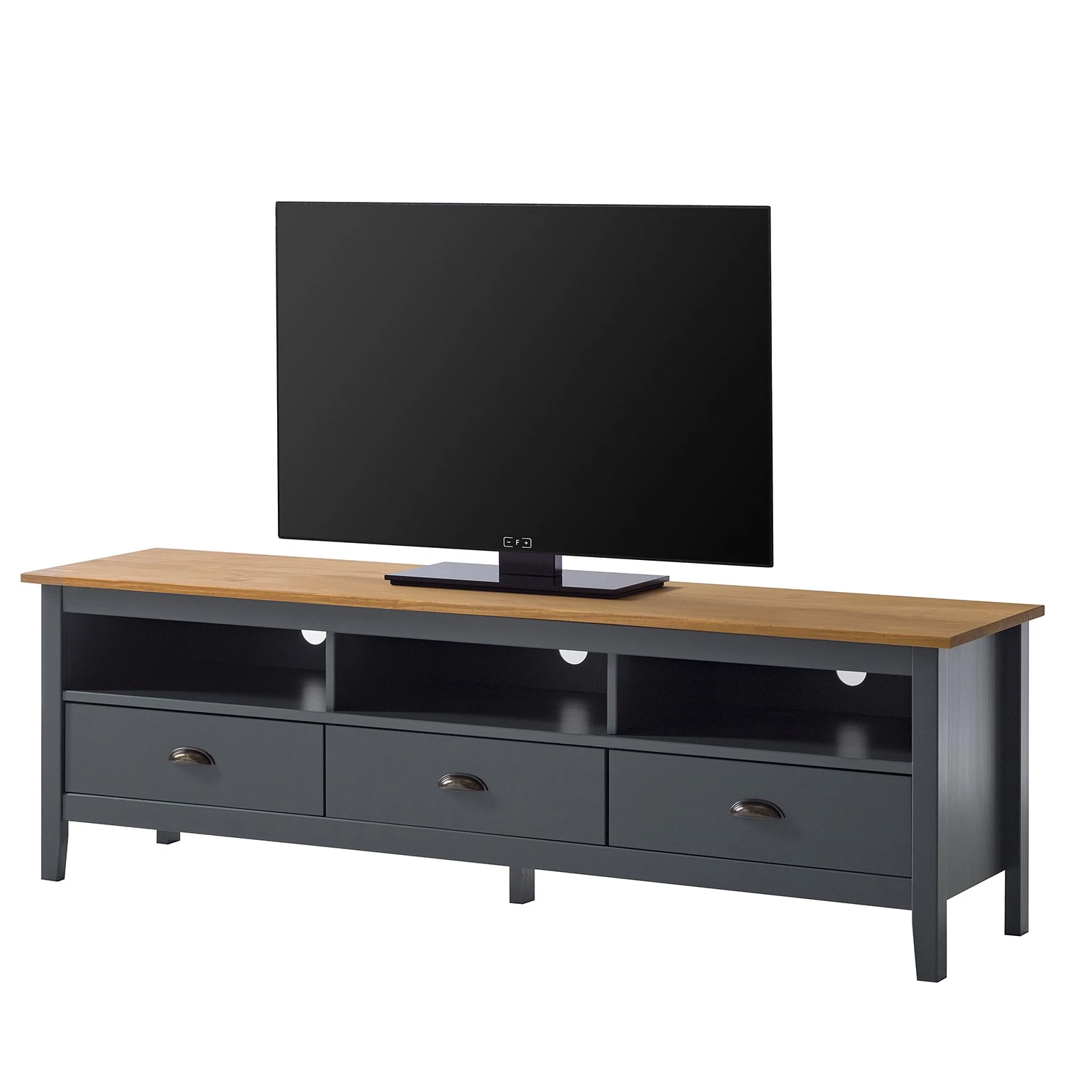 Maison Belfort TV-Lowboard Rivery - Kiefer massiv - Anthrazit 1 Maison Belfort TV-Lowboard Rivery - Kiefer massiv - Anthrazit