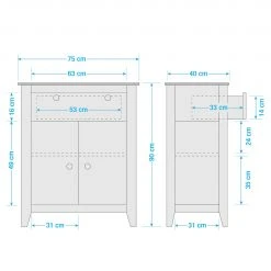 Maison Belfort Kommode Belleria III - Kiefer massiv / Wiener Geflecht - Weiß 15 Maison Belfort Kommode Belleria III - Kiefer massiv / Wiener Geflecht - Weiß -Wohnzimmermöbel boutique en ligne 1000187586 200214 06021600015 SKETCH DETAILS P000000001000187586 sketch