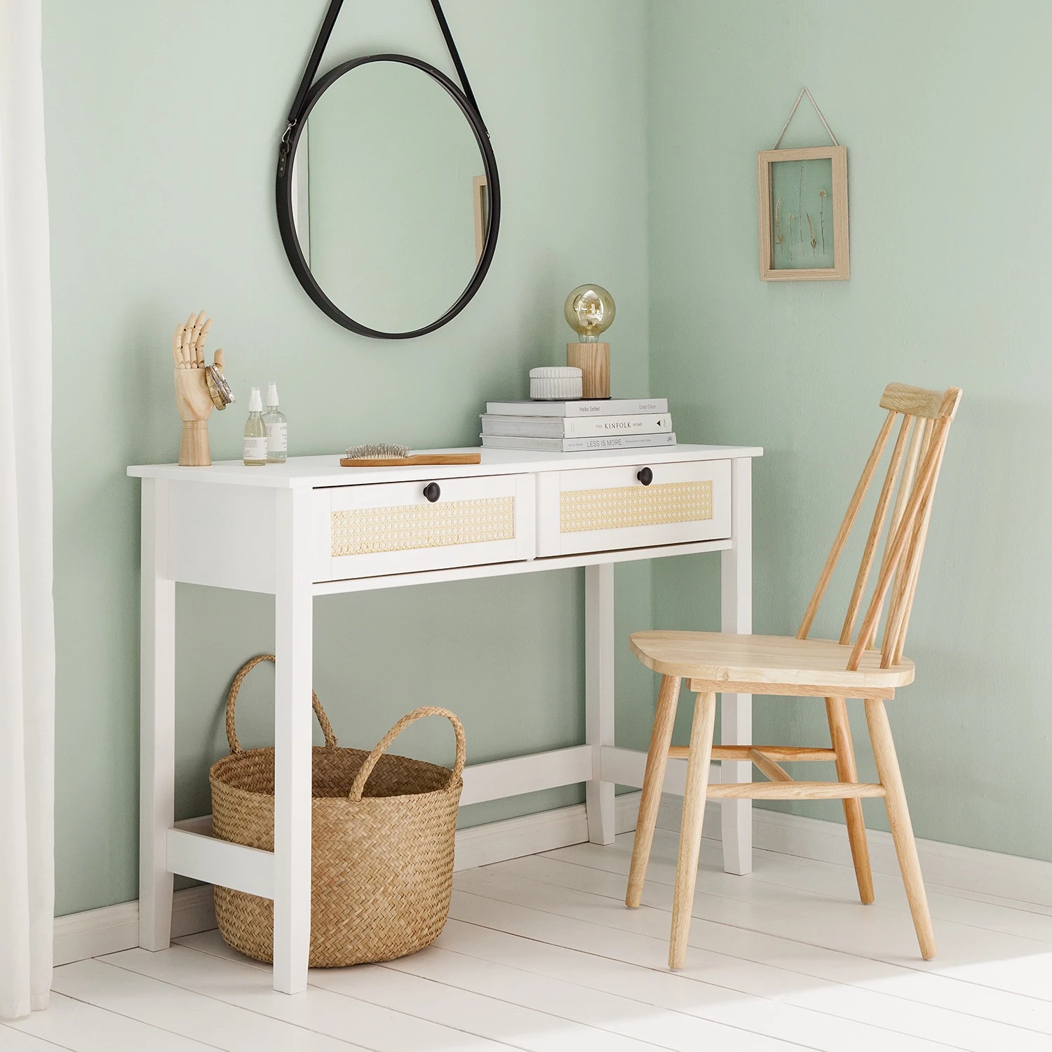 Maison Belfort Konsole/Schminktisch Belleria - Kiefer massiv / Wiener Geflecht - Weiß 3 Maison Belfort Konsole/Schminktisch Belleria - Kiefer massiv / Wiener Geflecht - Weiß – Bild 3