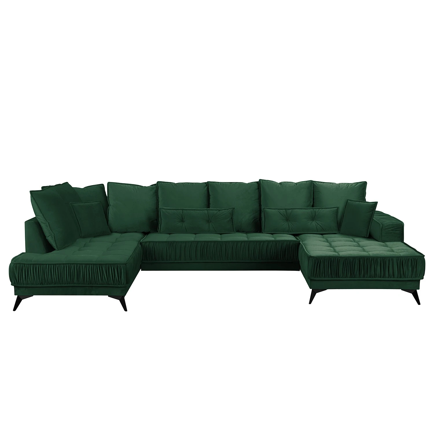 Jack & Alice Wohnlandschaft Machado - Dunkelgrün - Longchair davorstehend rechts / Ottomane links 3 Jack & Alice Wohnlandschaft Machado - Dunkelgrün - Longchair davorstehend rechts / Ottomane links – Bild 3