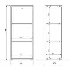 Germania Regal Monteria - Glas - Weiß / Eiche Navarra Dekor -Wohnzimmermöbel boutique en ligne 1000189533 191022 12044900061 SKETCH DETAILS P000000001000189533 sketch