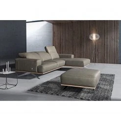 Loftscape Ecksofa Iglesia - Echtleder - Echtleder Nadra: Grau - Longchair davorstehend rechts - Silber - Buche -Wohnzimmermöbel boutique en ligne 1000189630 200102 11281200131 MOOD DETAILS P000000001000189630 mood