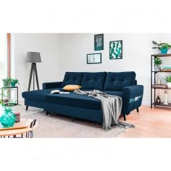 Mørteens Ecksofa Sola III - Samt - Marineblau - Longchair davorstehend links - Schlaffunktion - Bettkasten -Wohnzimmermöbel boutique en ligne 1000189758 191025 11324300283 MOOD DETAILS P000000001000189758 mood