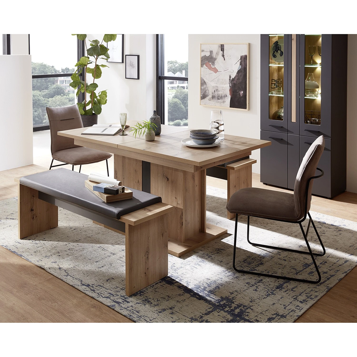 Red Living Vitrinenschrank Parolin - Inkl. Beleuchtung - Dunkelgrau 5 Red Living Vitrinenschrank Parolin - Inkl. Beleuchtung - Dunkelgrau – Bild 5