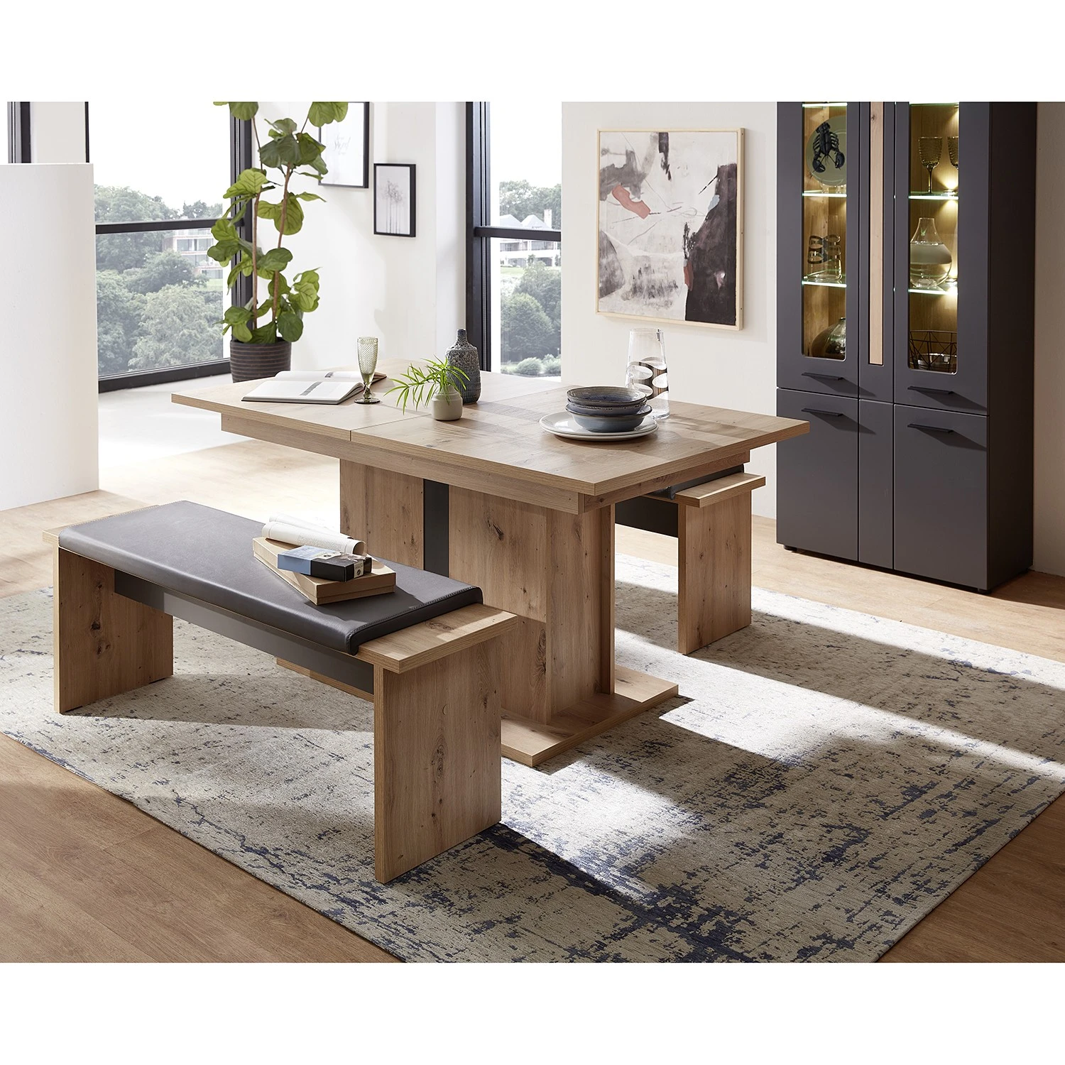 Red Living Vitrinenschrank Parolin - Inkl. Beleuchtung - Dunkelgrau 6 Red Living Vitrinenschrank Parolin - Inkl. Beleuchtung - Dunkelgrau – Bild 6